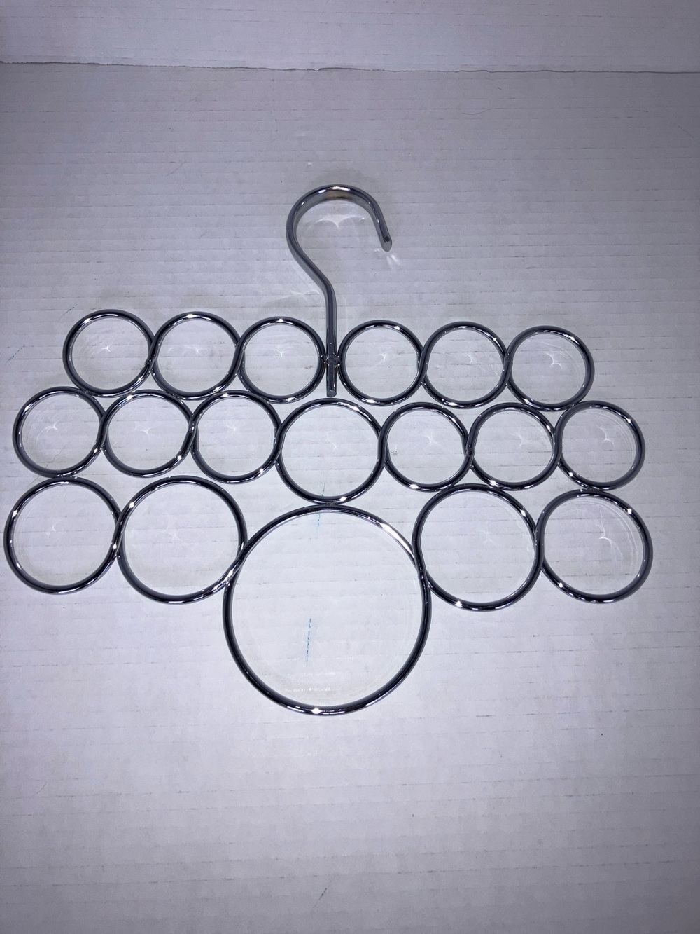 Chrome Multi-Ring Scarf and Accessory Hanger - Silver